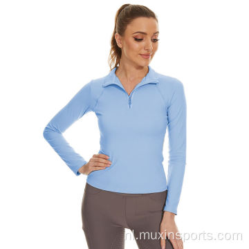 Blue Zip Baselayer Equestrian Competition Shirt